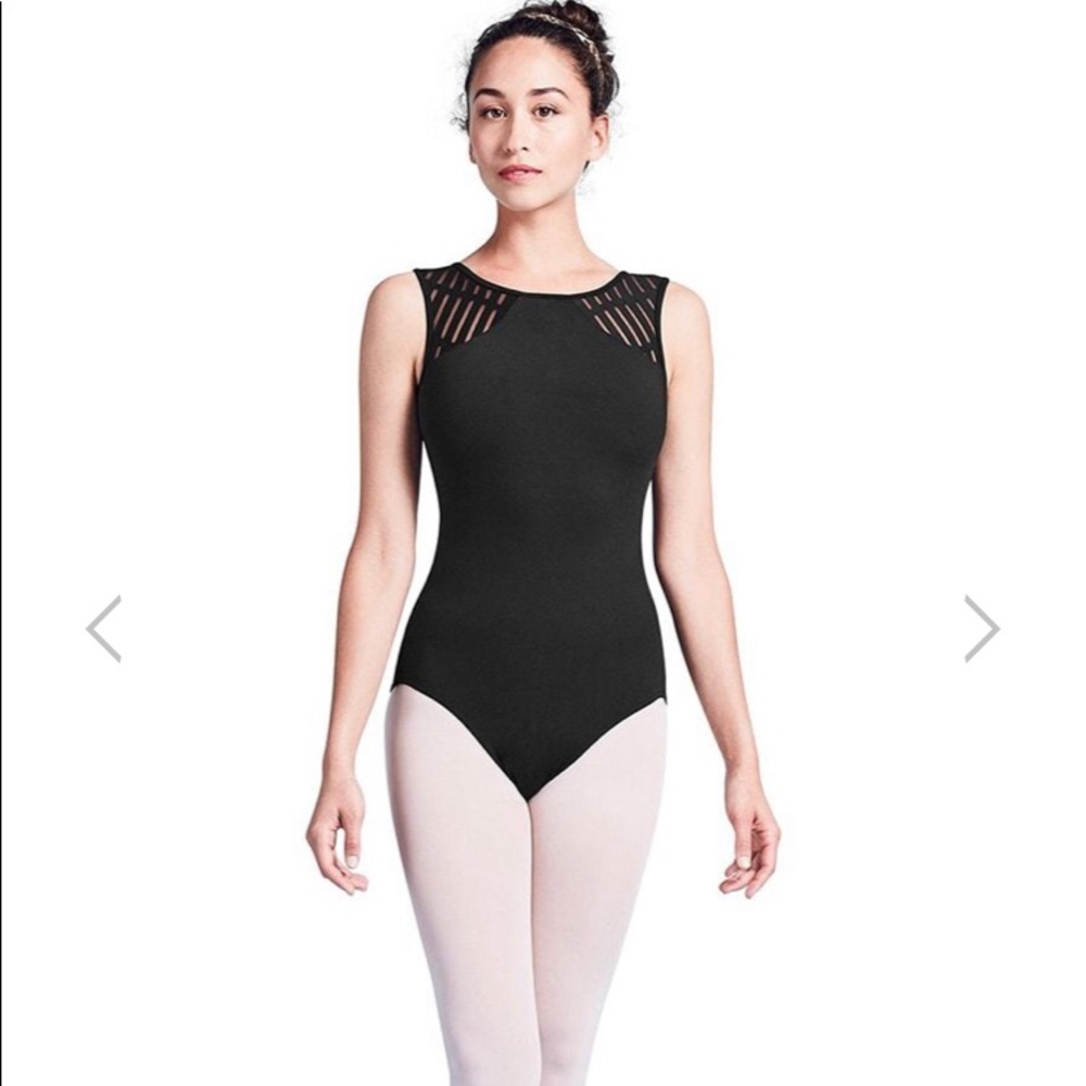 Mirella Dance / Yoga Black Ladder V-Back Leotard